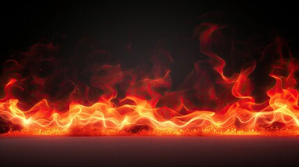 Fototapeta premium fire flames on black