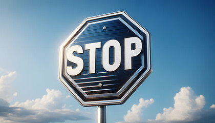 Warning: Stop Sign4 - Generative AI - obrazy, fototapety, plakaty