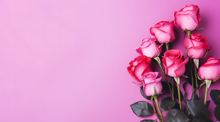 pastel roses on pink background, in red and magenta, flowerpunk 