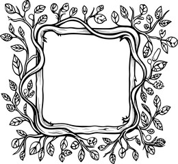 ranches with leaves frame sketch