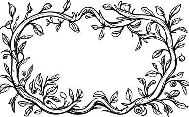 ranches with leaves frame sketch