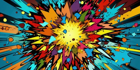 Foto op Plexiglas Pop art explosion background vector. Generative AI © Ilugram