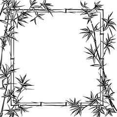 Bamboo frame border silhouette