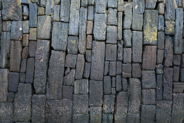 10 November 2023. Portsoy, Aberdeenshire,Scotland. This is the brickwork at very low tide on the...