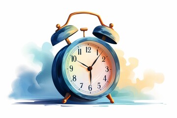 Isolated alarm clock illustration. Generative AI