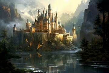 Enchanting mystical castles. Generative AI