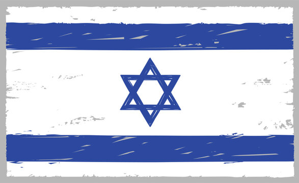 Israel flag in sketch style