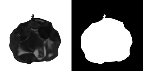 3D rendering illustration of a couple of trash bags