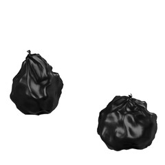 3D rendering illustration of a couple of trash bags