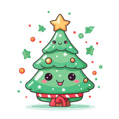 vector colorful christmas tree without background for christmas for postcard