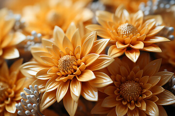 Macro photo of sunflower blossom, hyperrealistic, subtle colors, photography, film grain, white background - obrazy, fototapety, plakaty