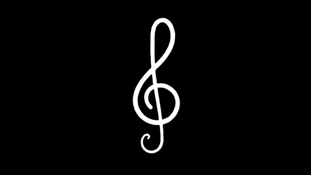 Doodle Musical NOTES Element Animation, Overlay, on Alpha Channel, Loop

