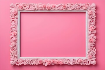 pink frame with ribbon