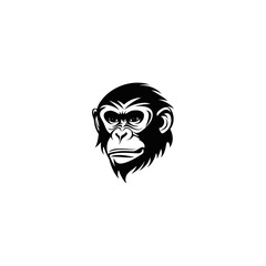 Monkey in sunglasses and a cap,gorilla head logo template