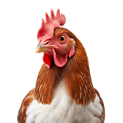 Studio portrait of a chicken isolated on transparent background, studio shoot - obrazy, fototapety, plakaty