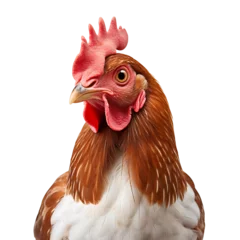 Foto op Plexiglas Studio portrait of a chicken isolated on transparent background, studio shoot © The Stock Guy