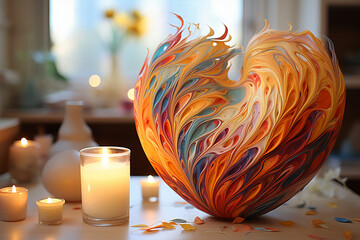 Heart - shaped ornament pattern, romantic, painting