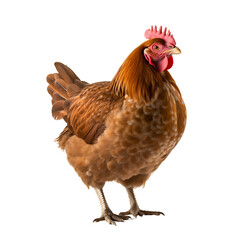 Fototapeta premium Close-up of a chicken isolated on transparent background cutout