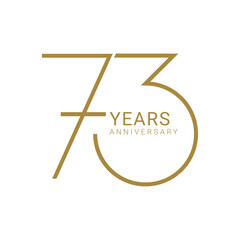 73, 73rd Years Anniversary Logo, Vector Template Design element for birthday, invitation, wedding, jubilee and greeting card illustration.