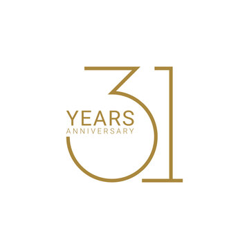 31 Years Anniversary Logo, 31st birthday,  Vector Template Design element for  invitation, wedding, jubilee and greeting card illustration.