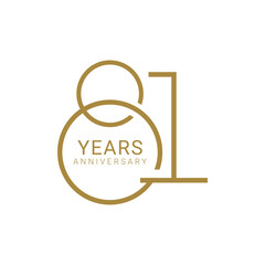 81, 81st Years Anniversary Logo, 8 birthday,  Vector Template Design element for birthday, invitation, wedding, jubilee and greeting card illustration.