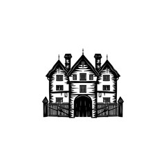 A sketch of a medieval castle drawn in a sketch style.
