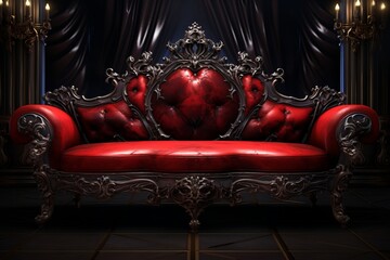 red gothabilly sofa goth furniture home furnishings Generative Ai