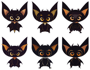 Halloween bats vector pack. Ideal for creating scrapbooks, greeting cards, party invitations, posters, tags, and sticker kits. Isolated in EPS 10