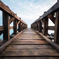 Wooden walkway to the sea 06