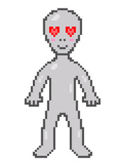 Aliens in love with pixel art