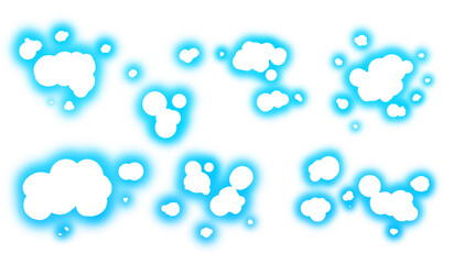 Paint splatter pattern with blue glow