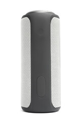 One portable bluetooth speaker isolated on white. Audio equipment