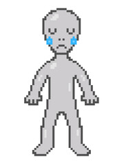 Pixel Art Crying Alien Clip Arts