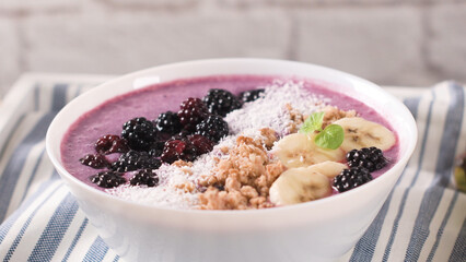 Blueberry smoothie bowl