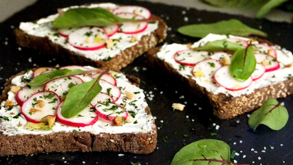 Delicious vegetarian sandwiches