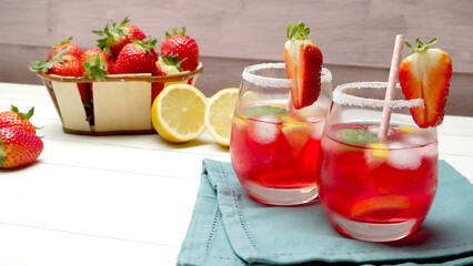 Cold strawberry drink