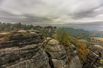 Rideaux tamisants Le pont de la Bastei Landscape impression of saxony switzerland around the bastei bridge near dresden in saxony, germany, in autumn