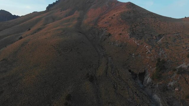 Sunrise on Mountain Rising Drone Shot 1