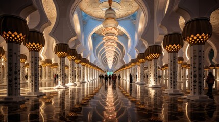 View of the architectural features of a mosque.