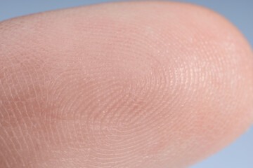 Macro view of finger with friction ridges
