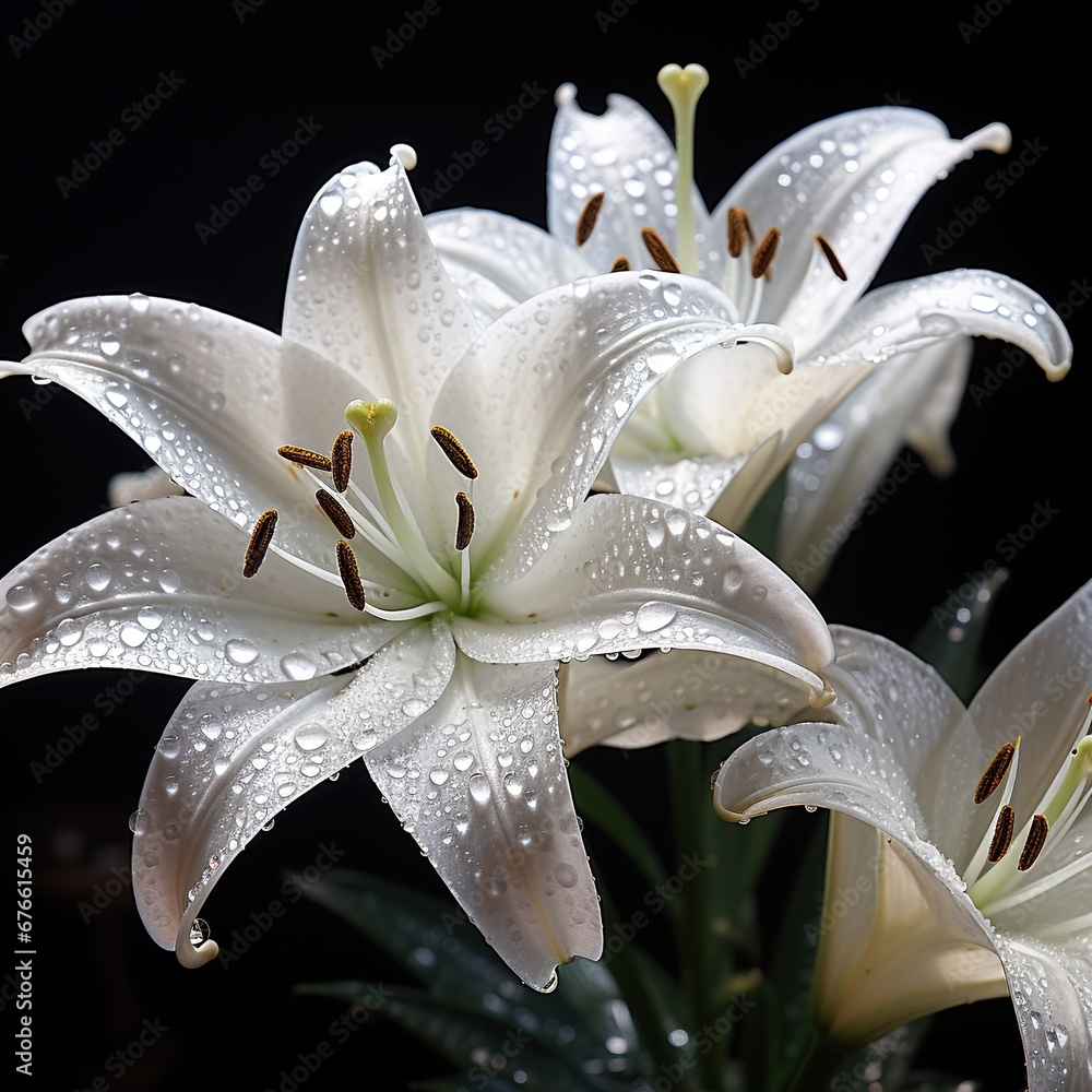 Poster close up of white lily