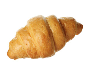 One delicious fresh croissant isolated on white