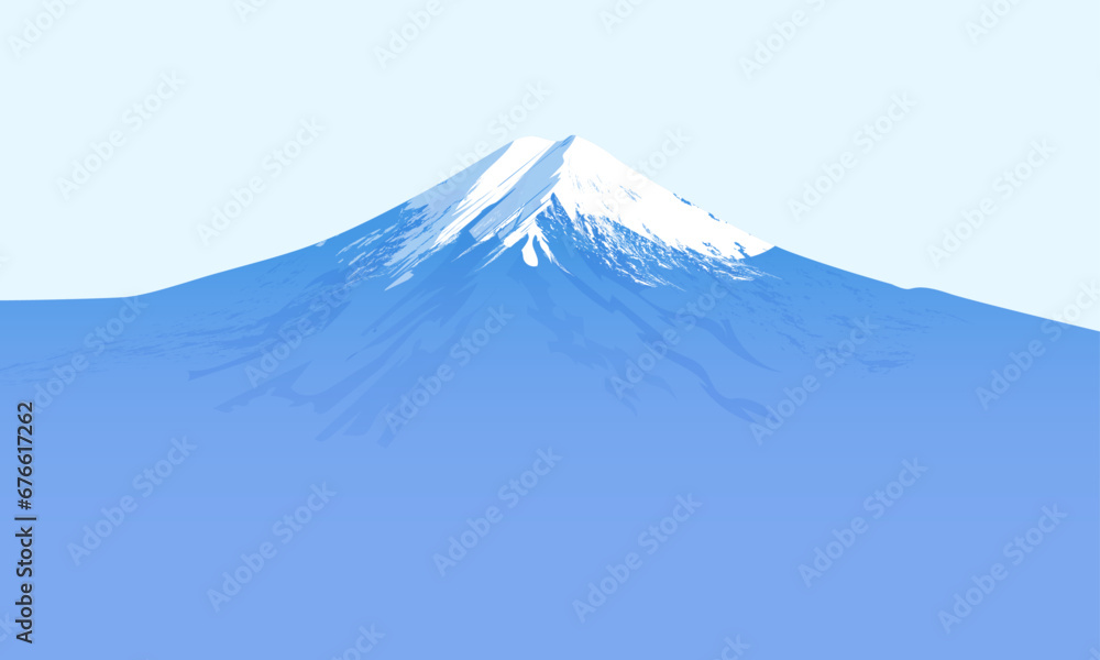 Wall mural Vector beautiful japan fuji mountain lanscape vector illustration