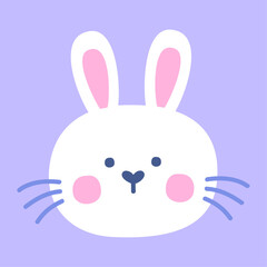 Vector a cartoon cute rabbit face vector icon
