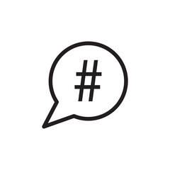 Fototapeta premium Hashtag icon in speech bubble. Vector flat trendy style illustration on white background..eps