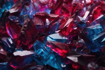 Red blue and purple crystal shards background texture,crystal wallpaper background 