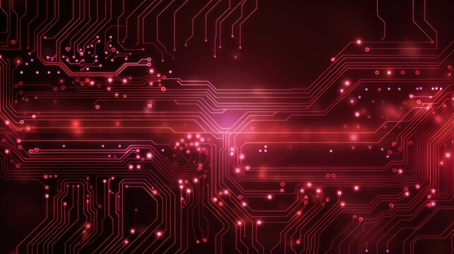 Red pink circuit board technology background