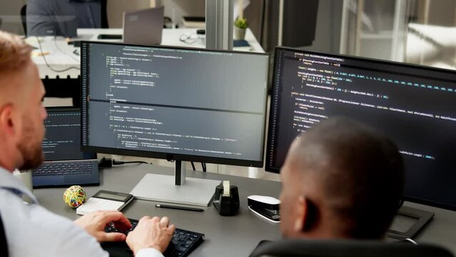 African American Programmer Man Coding