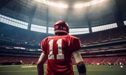 Fototapeta premium red jersey american fooball player