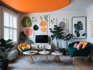 living room, for inspiration, for composing designer work, desktop background, video call background, commercial work and more.